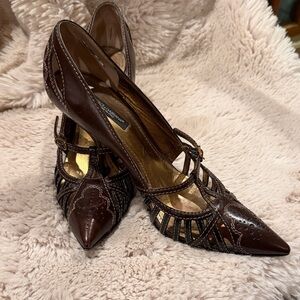 Dolce & Gabbana Brown Leather Heels